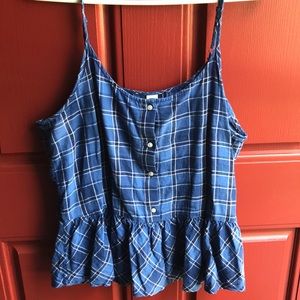 Plaid Peplum tank